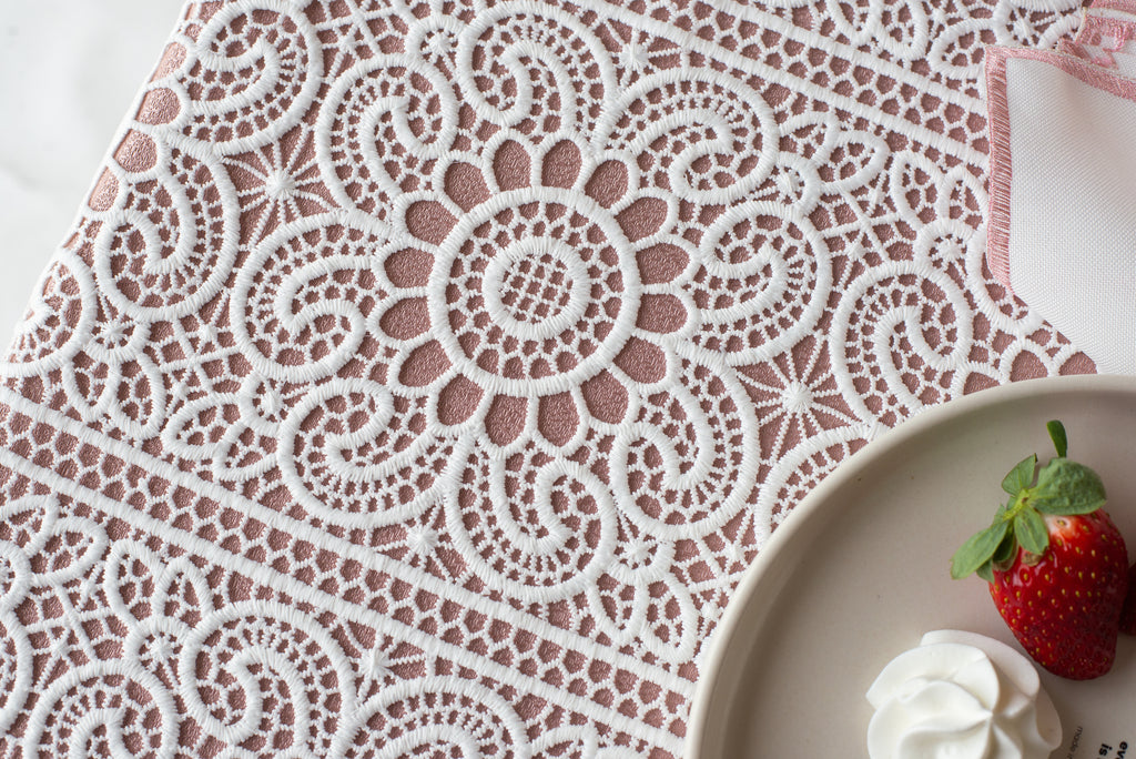 The Rosette White Lace Tablecloth