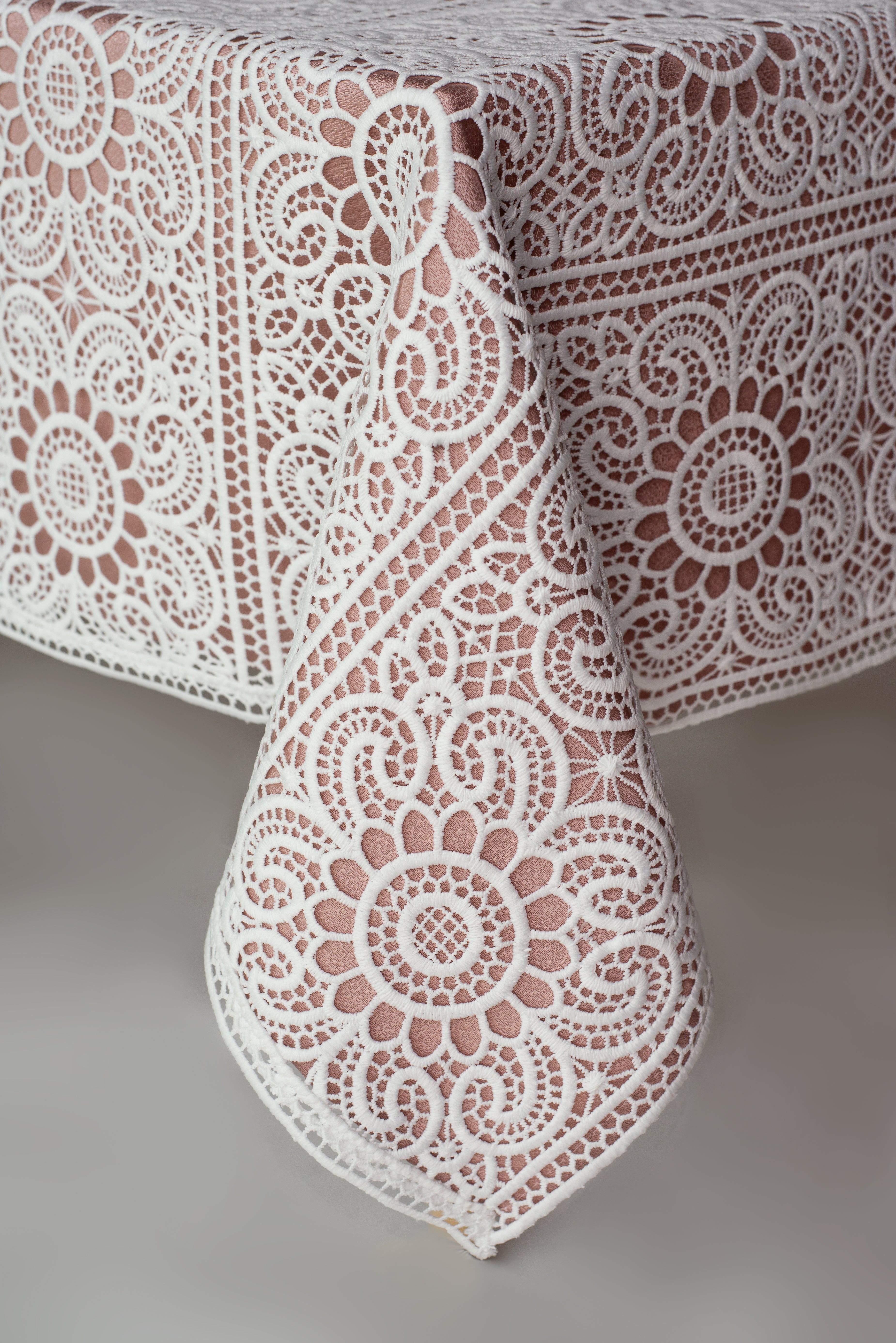 The Rosette White Lace Tablecloth