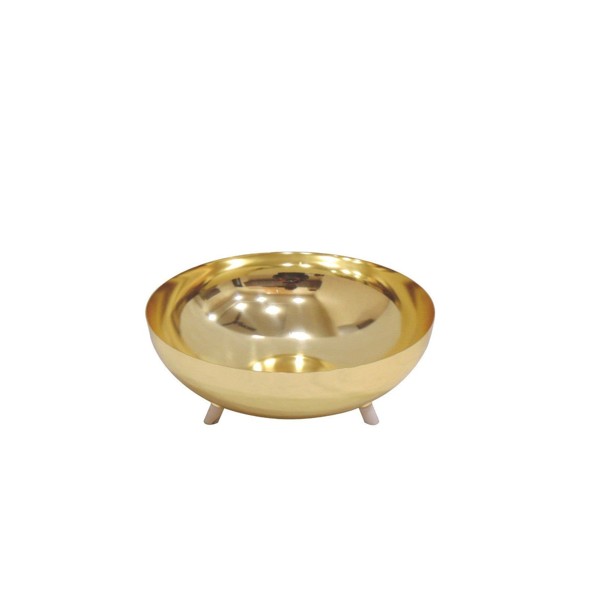 Gold Bowl on Legs Marble Legs, 10"D
