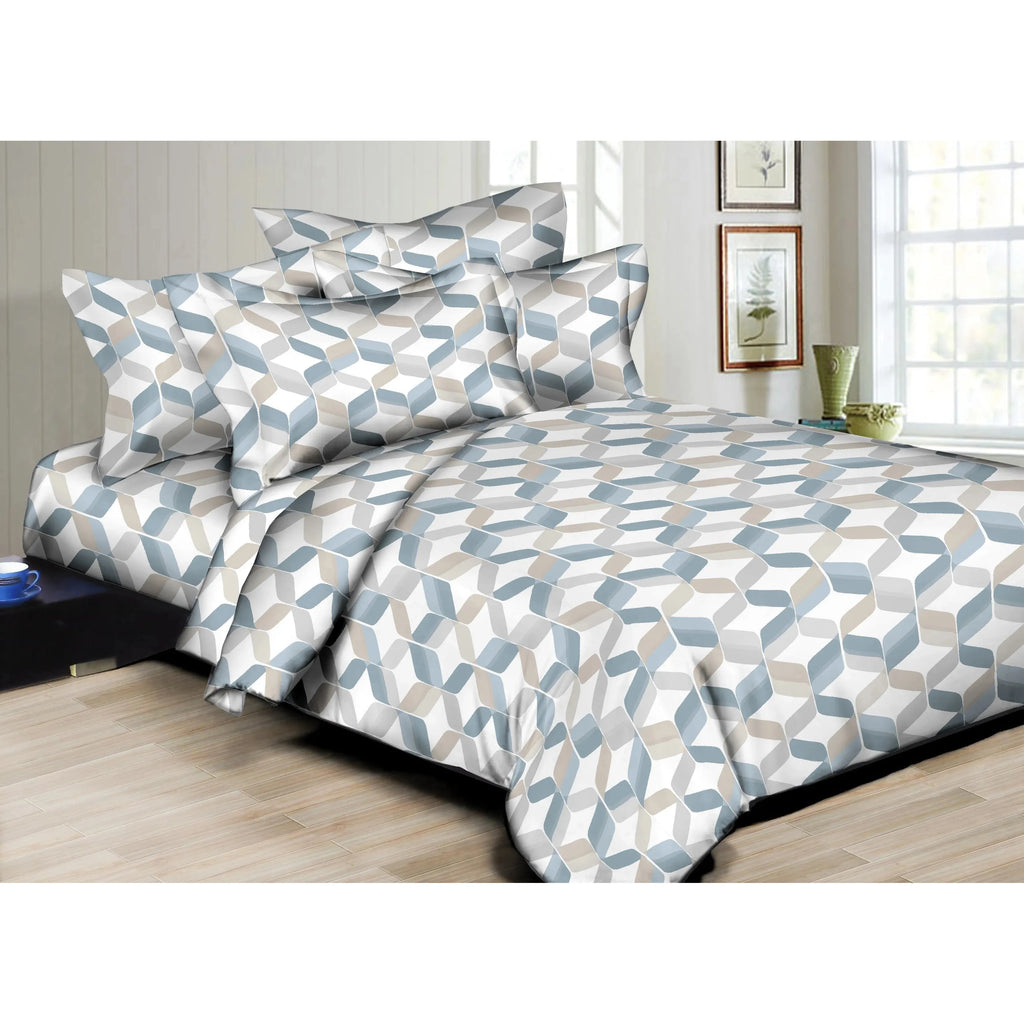 Dimensional Blue Duvet Cover Bedding Set Camp Package