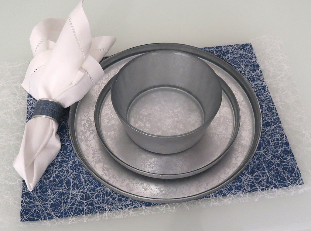 Set of 12 Dinnerware Set Shaded Silver