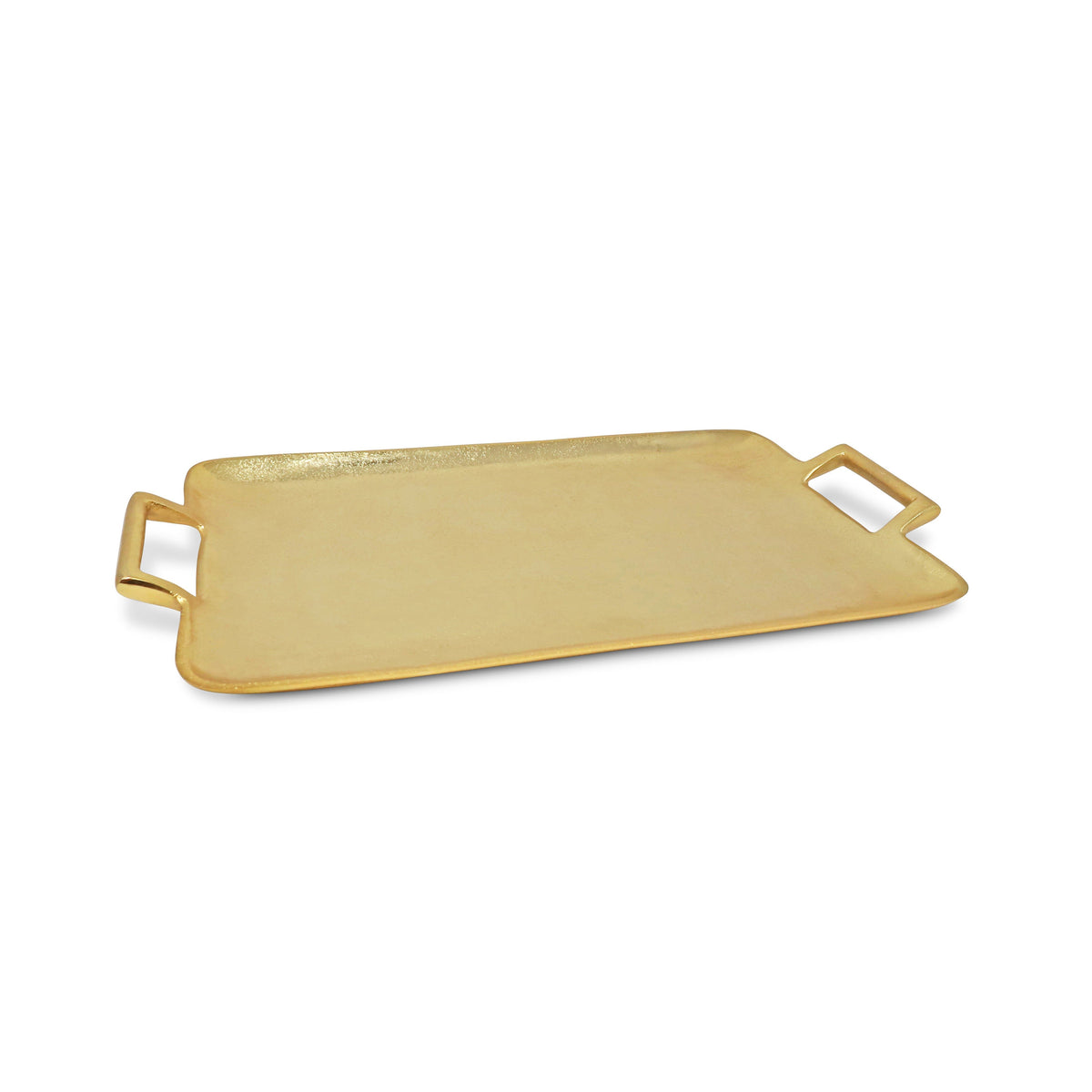 Gold Rectangle Serving Tray with Handles