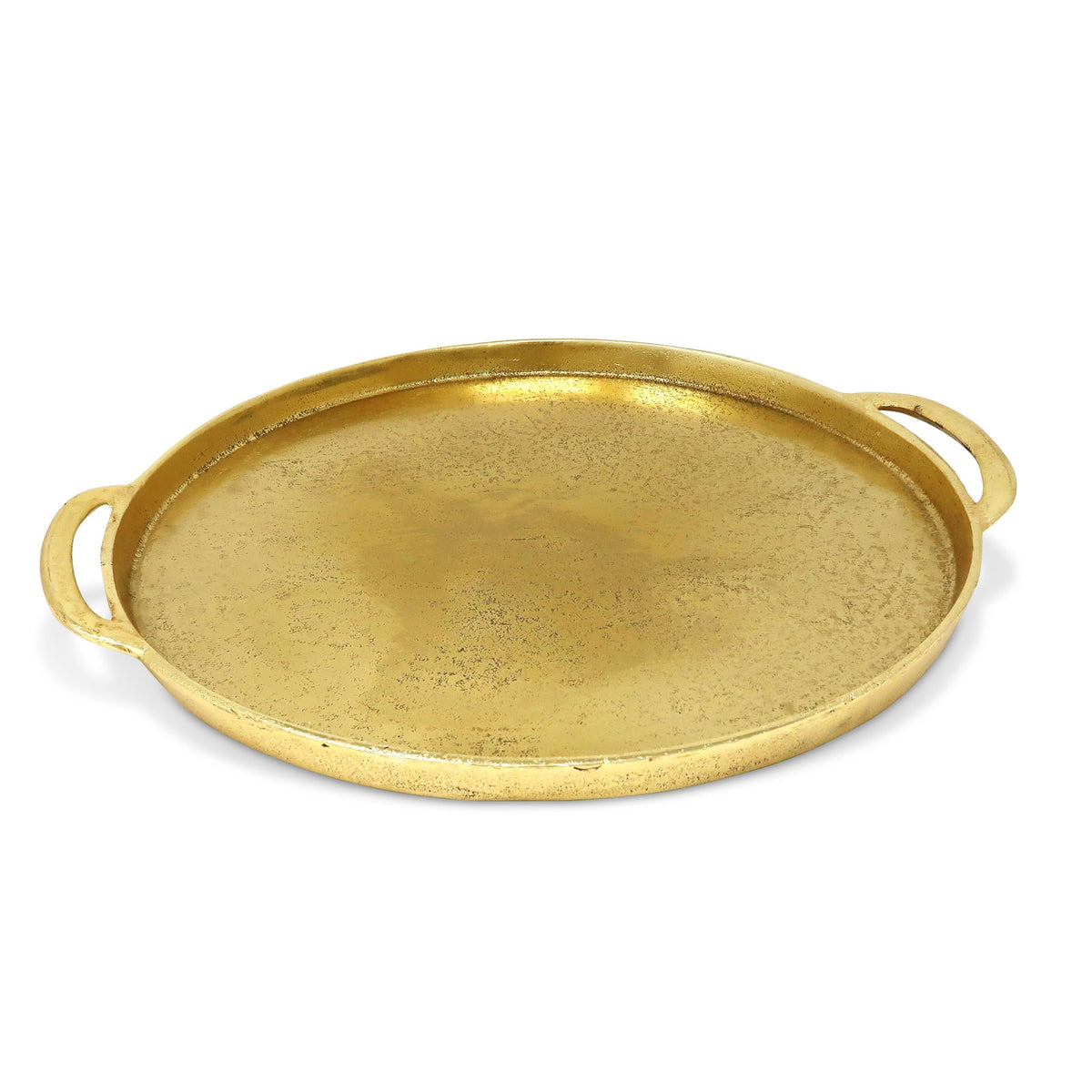 Gold Circular Serving Tray, 14.25"D