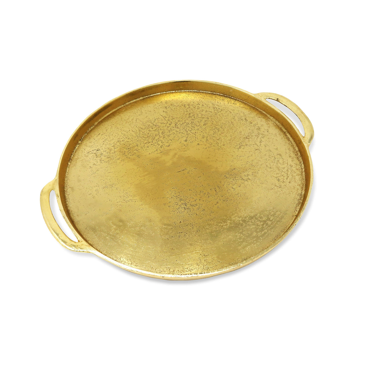 Gold Circular Serving Tray, 14.25"D