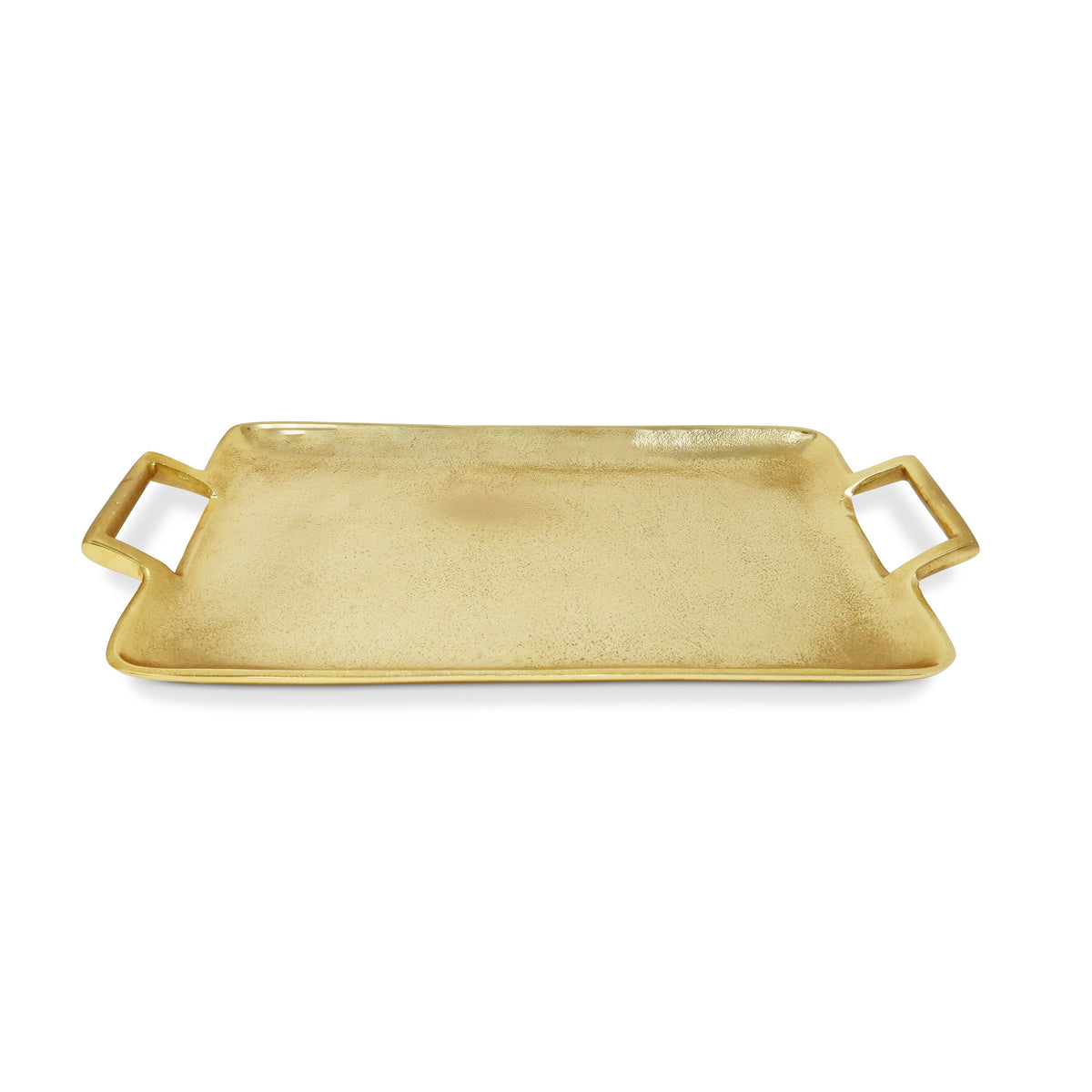 Gold Rectangle Serving Tray with Handles