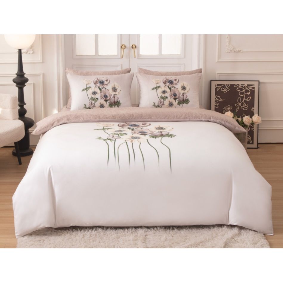 Anemone Beige Duvet Cover Bedding Set
