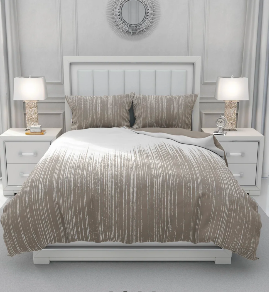 Waldorf Taupe Velvet Duvet Cover Bedding Set