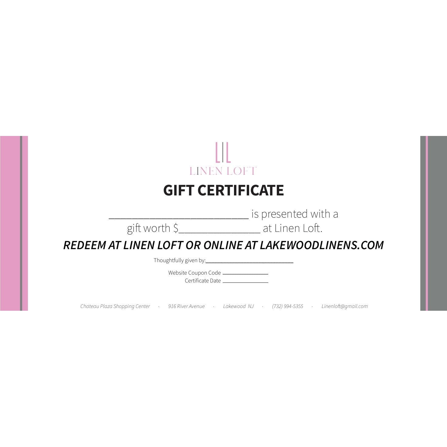 Gift Certificate