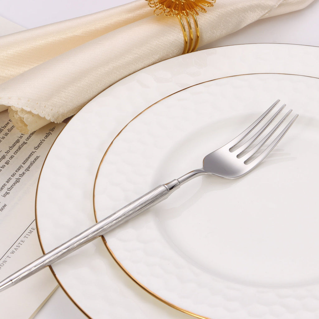 20 pc flatware set with Half Textured Handle