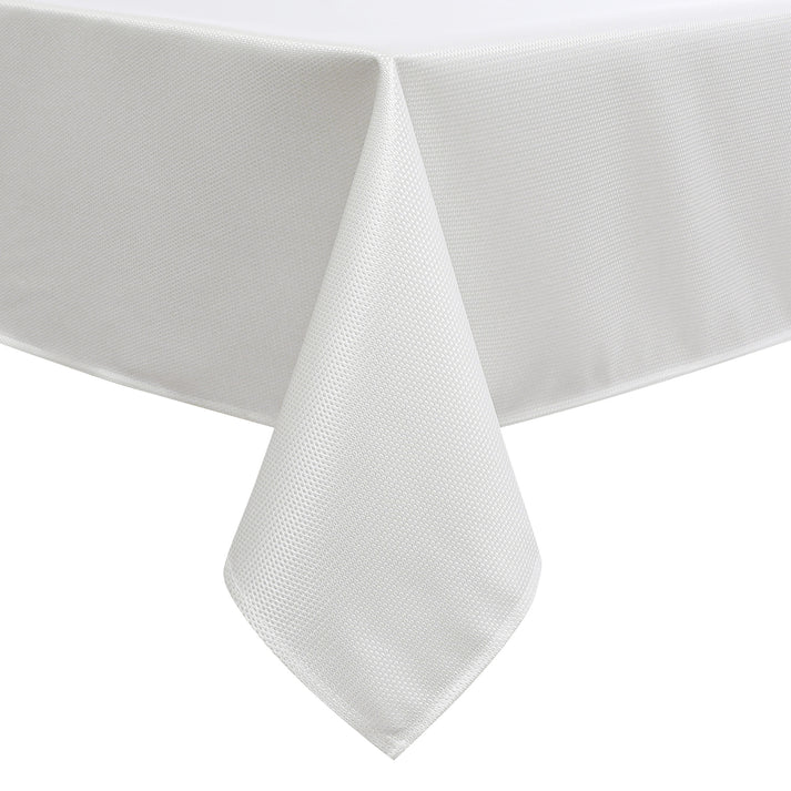 Jacquard Hudson White Tablecloth
