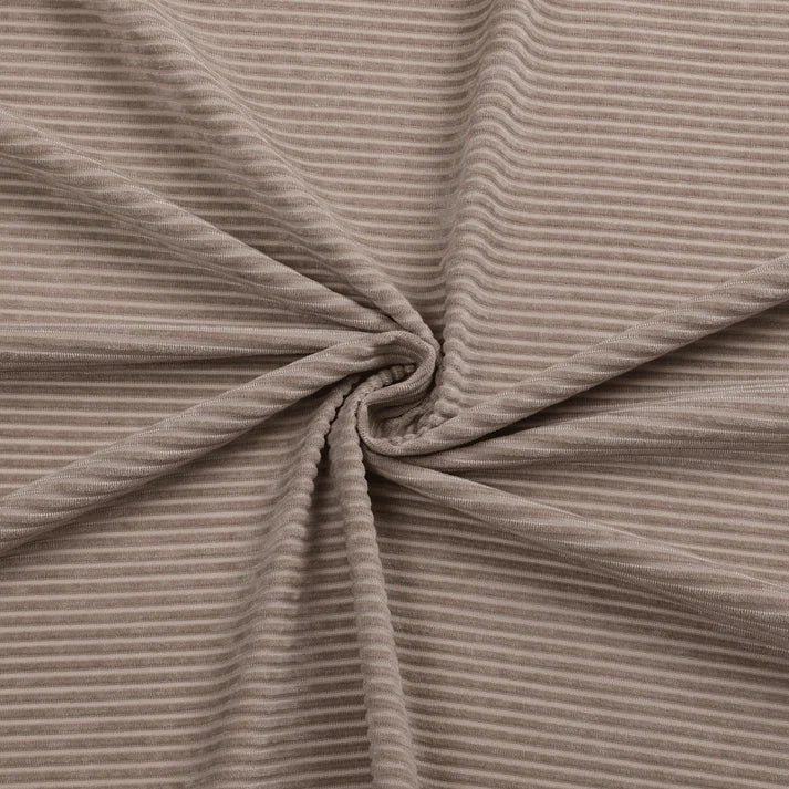 Velvet Taupe Ribbed Tablecloth