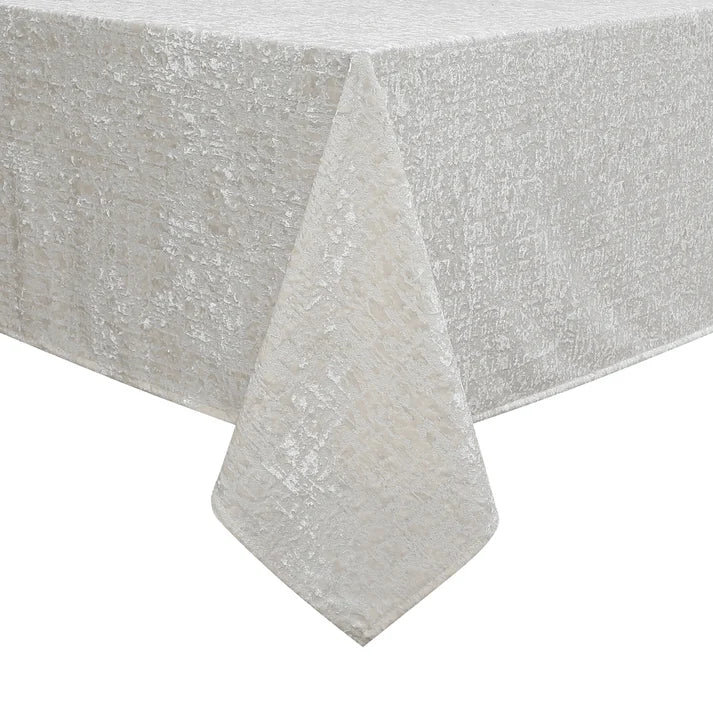 Velvet Patina Pearl White Tablecloth