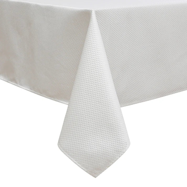 Jacquard Flagstone White Tablecloth