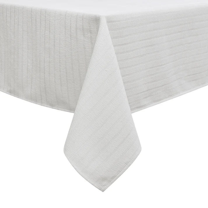 Chenille Caterpillar White Tablecloth