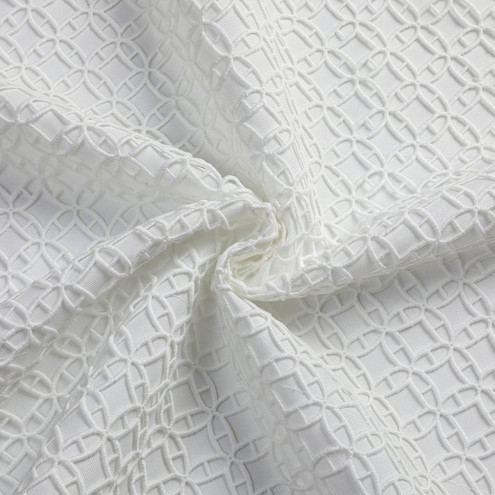 White Lace Mosaic Lined Tablecloth