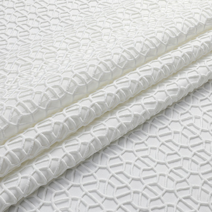 White Trellis Lined Tablecloth