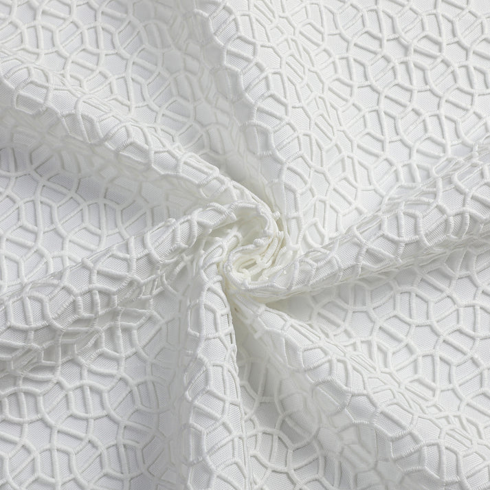 White Trellis Lined Tablecloth