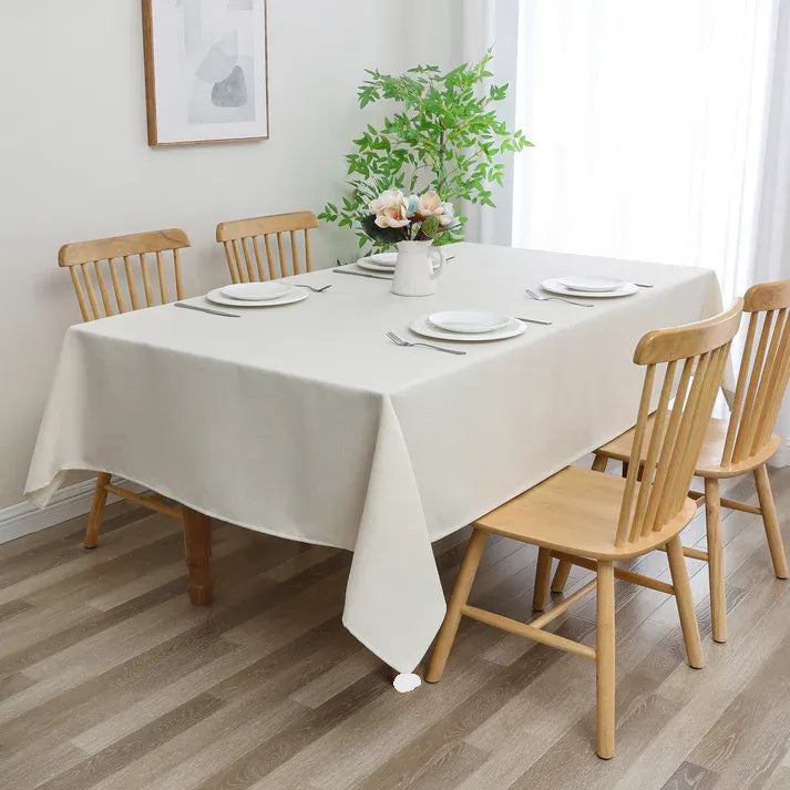 Linen Look Harvest Weave Beige Tablecloth or Liner