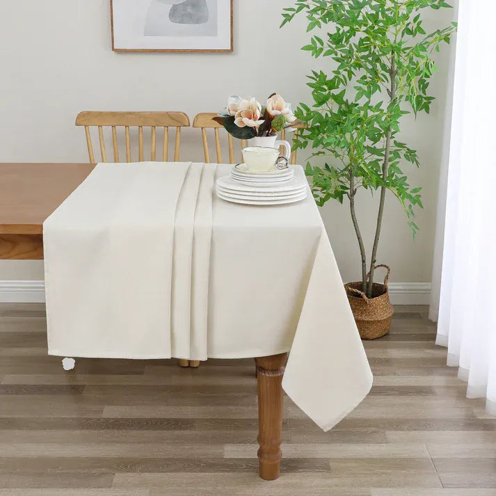 Linen Look Harvest Weave Beige Tablecloth or Liner