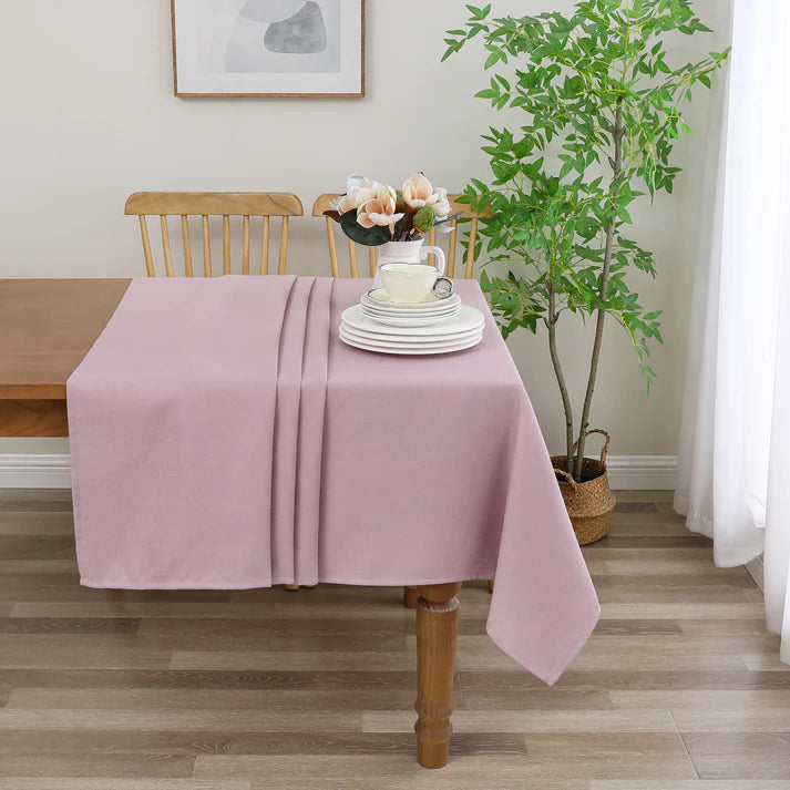 Linen Look Harvest Weave Blush Tablecloth or Liner