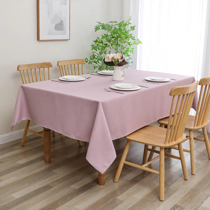 Linen Look Harvest Weave Blush Tablecloth or Liner