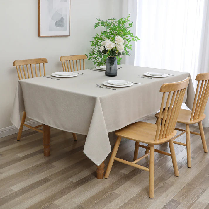 Linen Look Harvest Weave Taupe Tablecloth or Liner