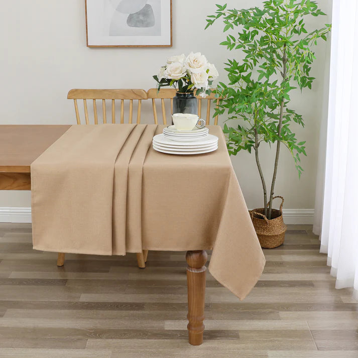 Linen Look Harvest Weave Gold Tablecloth or Liner