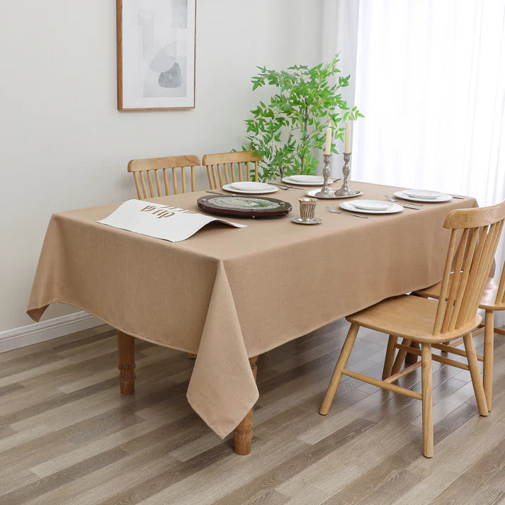 Linen Look Harvest Weave Gold Tablecloth or Liner