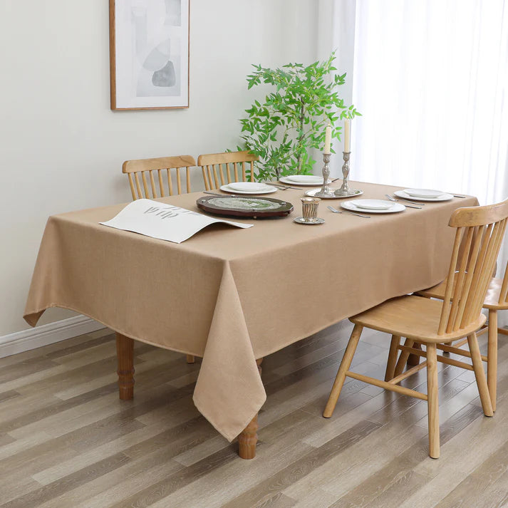 Linen Look Harvest Weave Gold Tablecloth or Liner