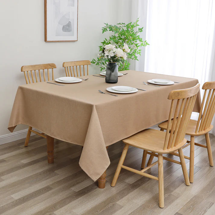 Linen Look Harvest Weave Gold Tablecloth or Liner