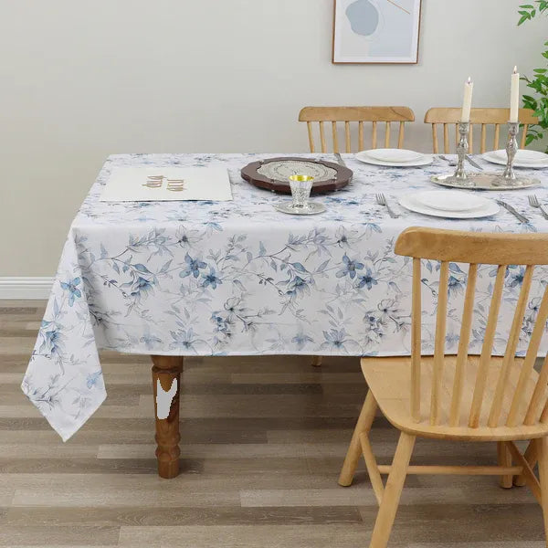 Harvest Weave Soft Blue Tablelcoth