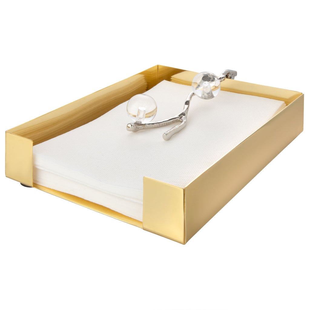 Tissue Holder Silver with Ball Legs - 9"L