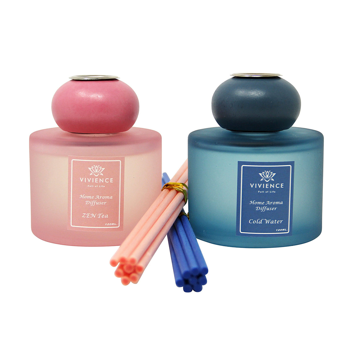 Set of 2 Diffusers Blue & Pink
