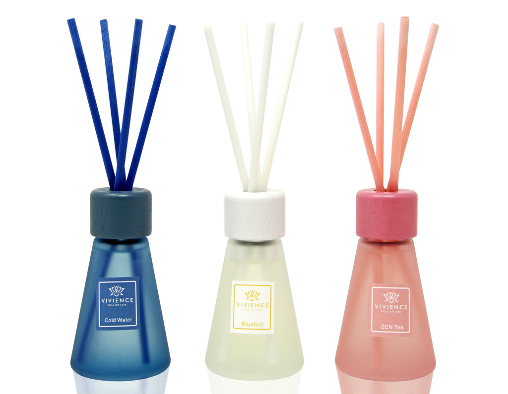 Set of 3 Cone Shaped Reed Diffusers Assorted Colors