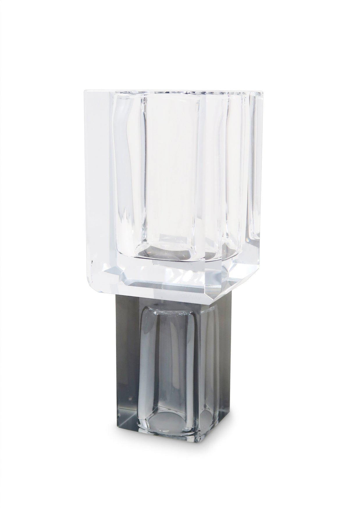 Crystal Square Vase with Colored Base