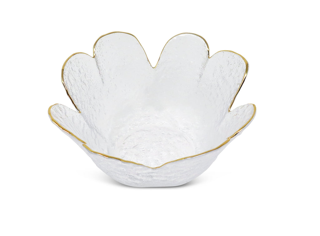 Flower Shaped Bowl with Gold Rim