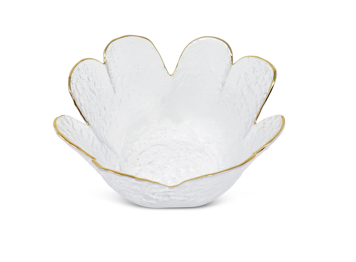 Flower Shaped Bowl with Gold Rim