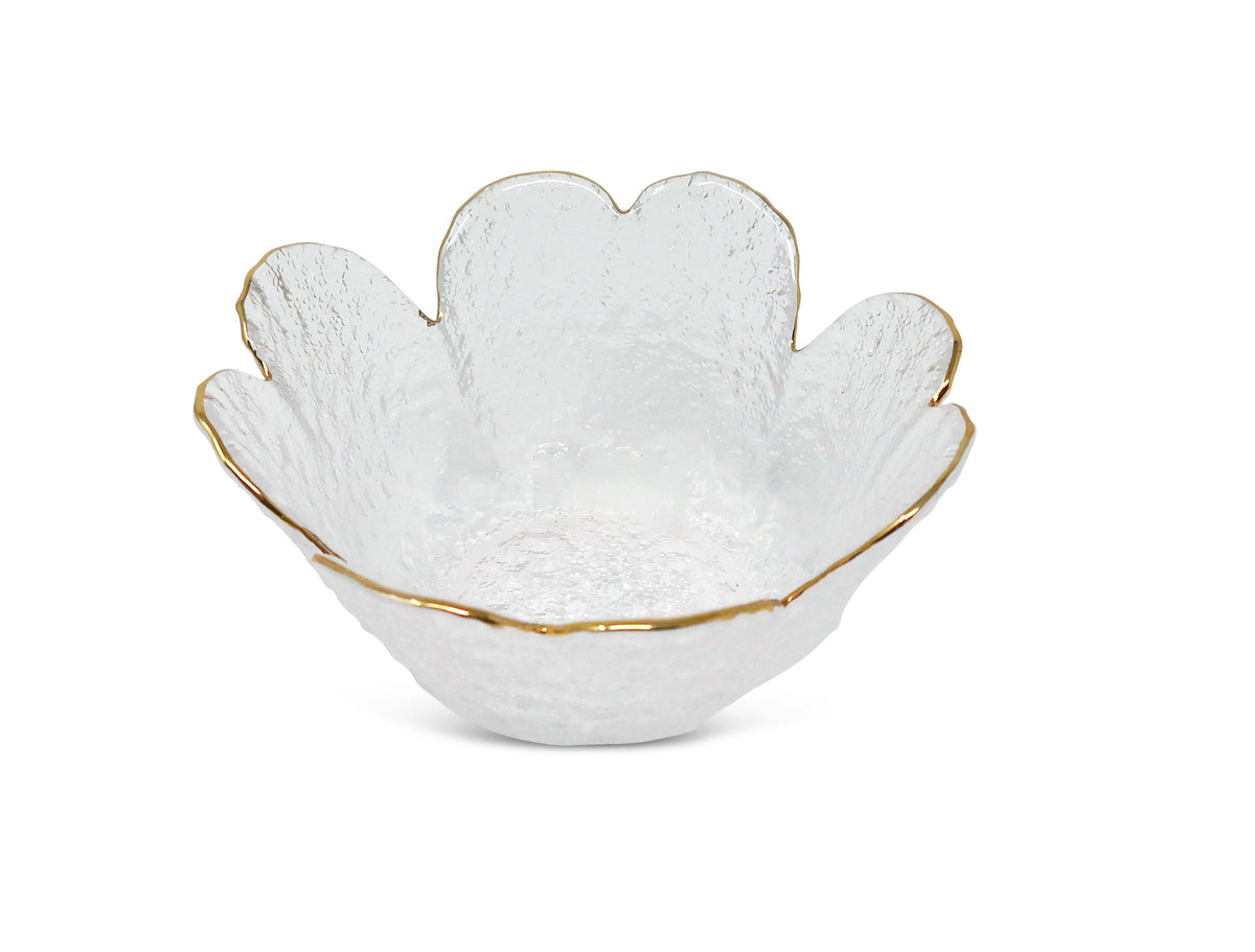 Flower Shaped Bowl with Gold Rim
