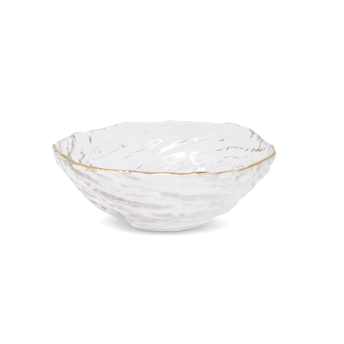 6"D Glass Bowls with Gold Trim, Set of 4