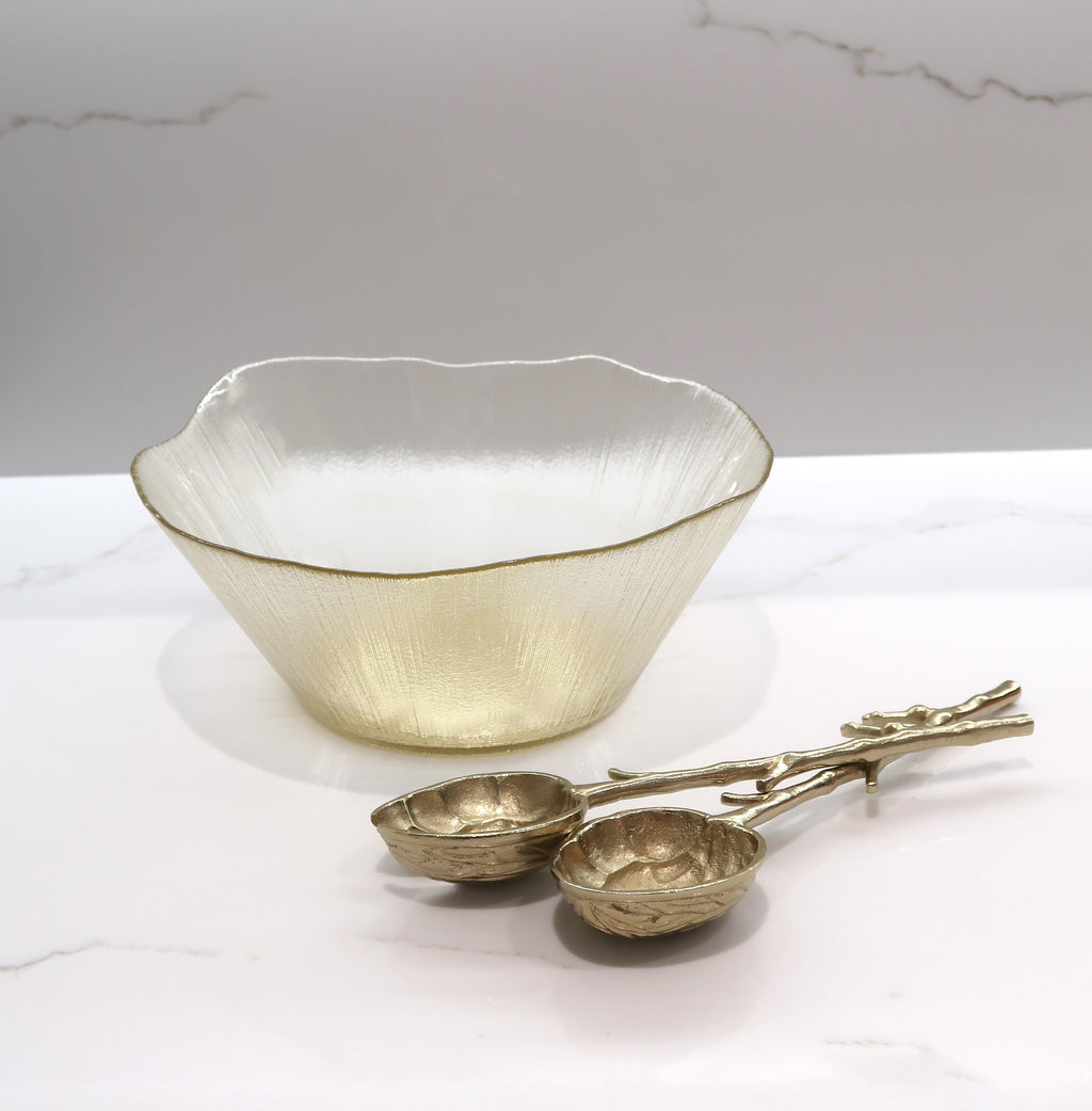 Gold Organic Shaped Salad Bowl