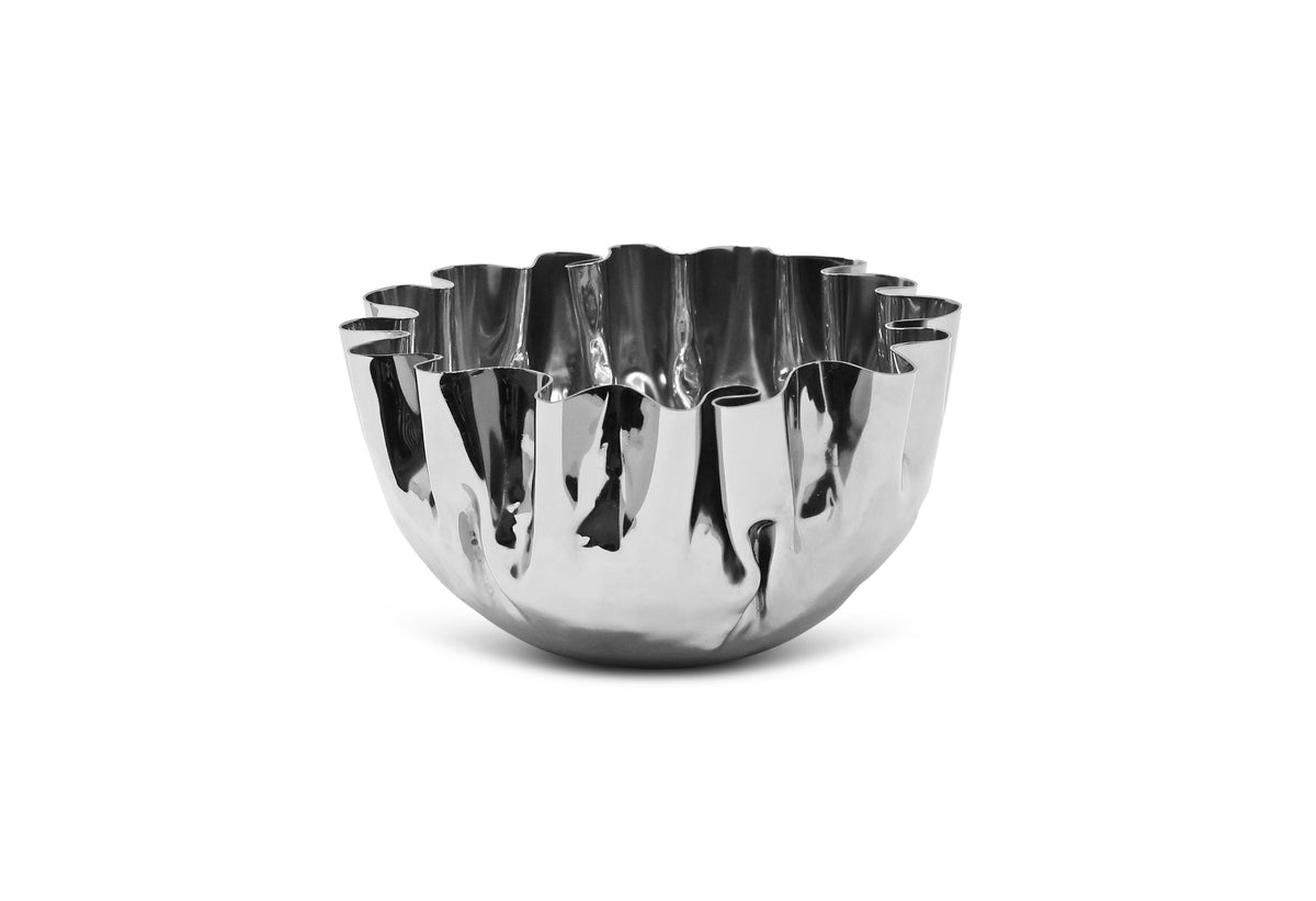 Set of 3 Stainless Steel Crushed Bowls, 4.75"D