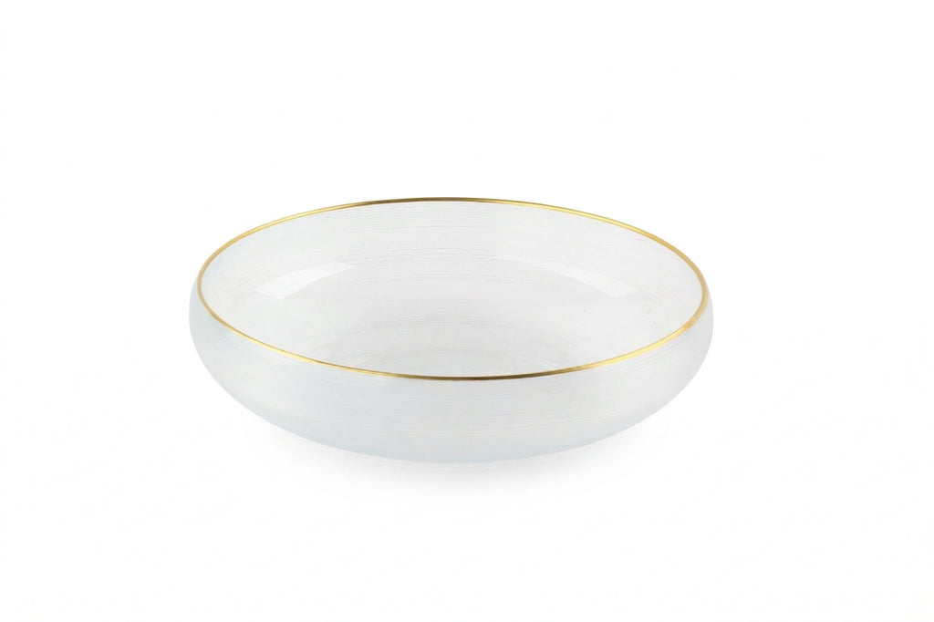 Curved Glass Bowl with Gold Rim- 2 sizes
