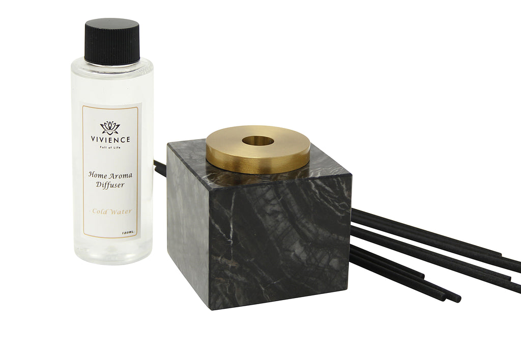 Black Marble Reed Diffuser, "Lily of the Valley" Scent