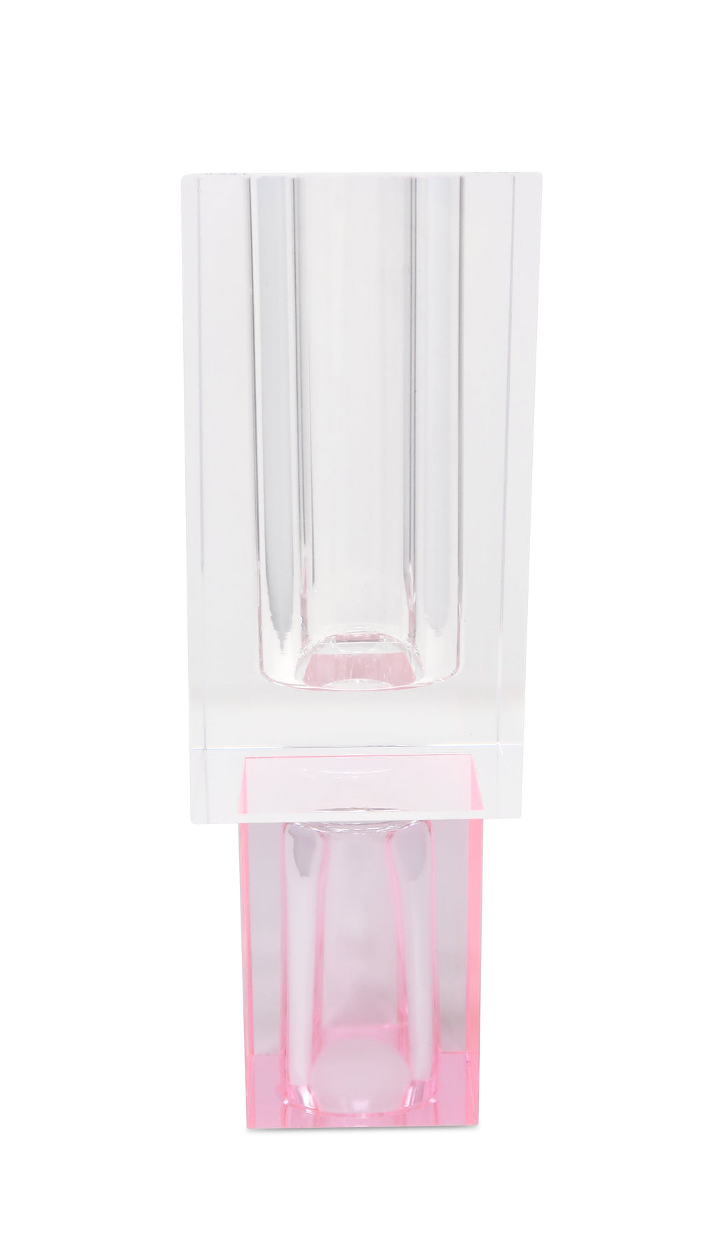 Crystal Square Vase with Colored Base