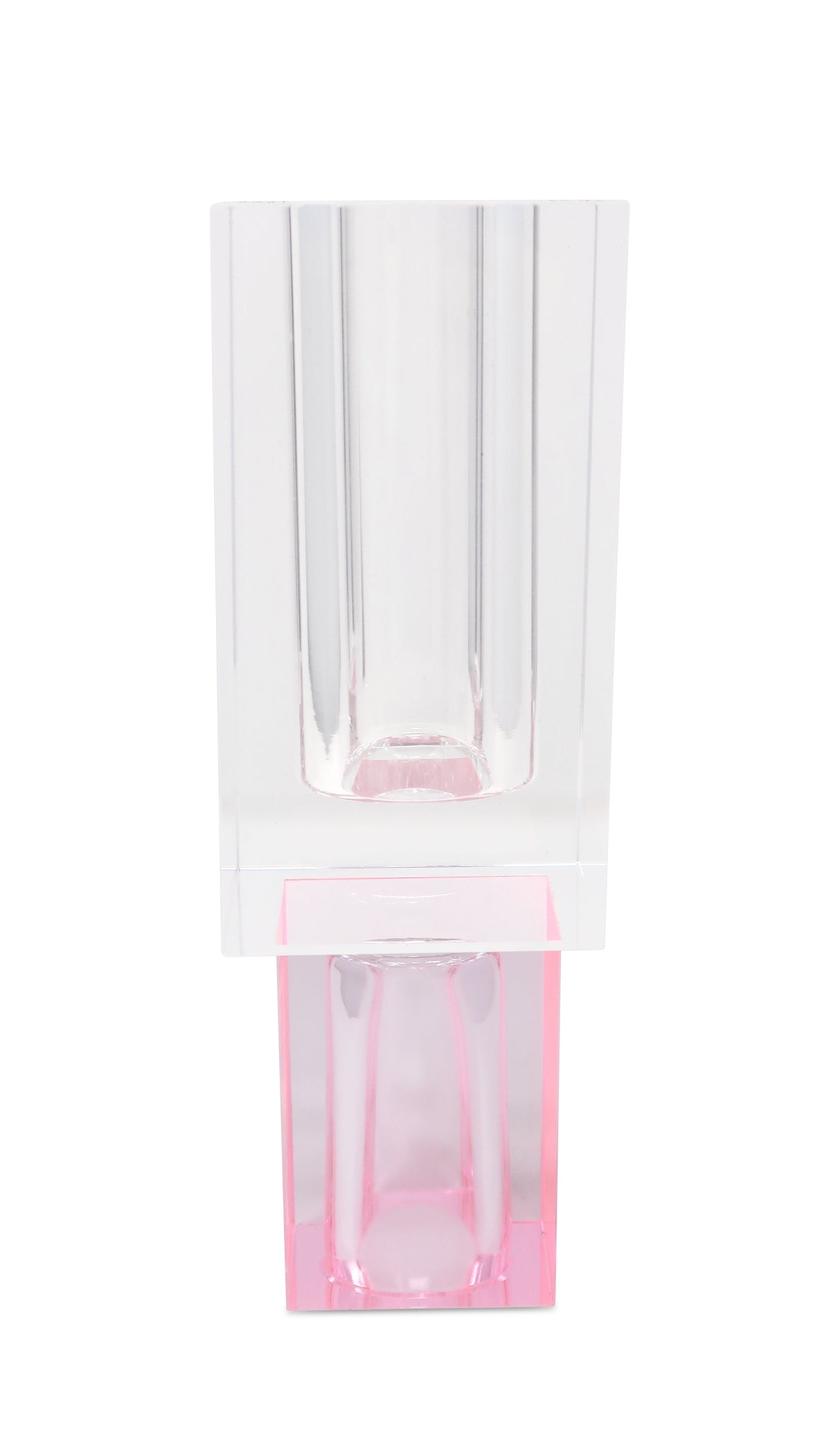 Crystal Square Vase with Colored Base