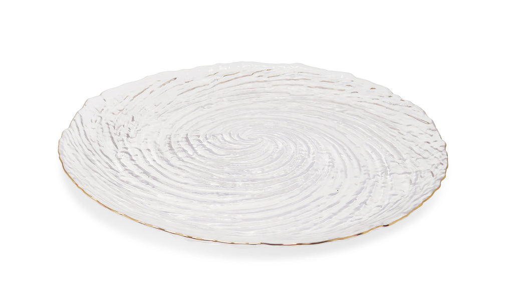 Set of 4 Glass Plates with Gold Rim