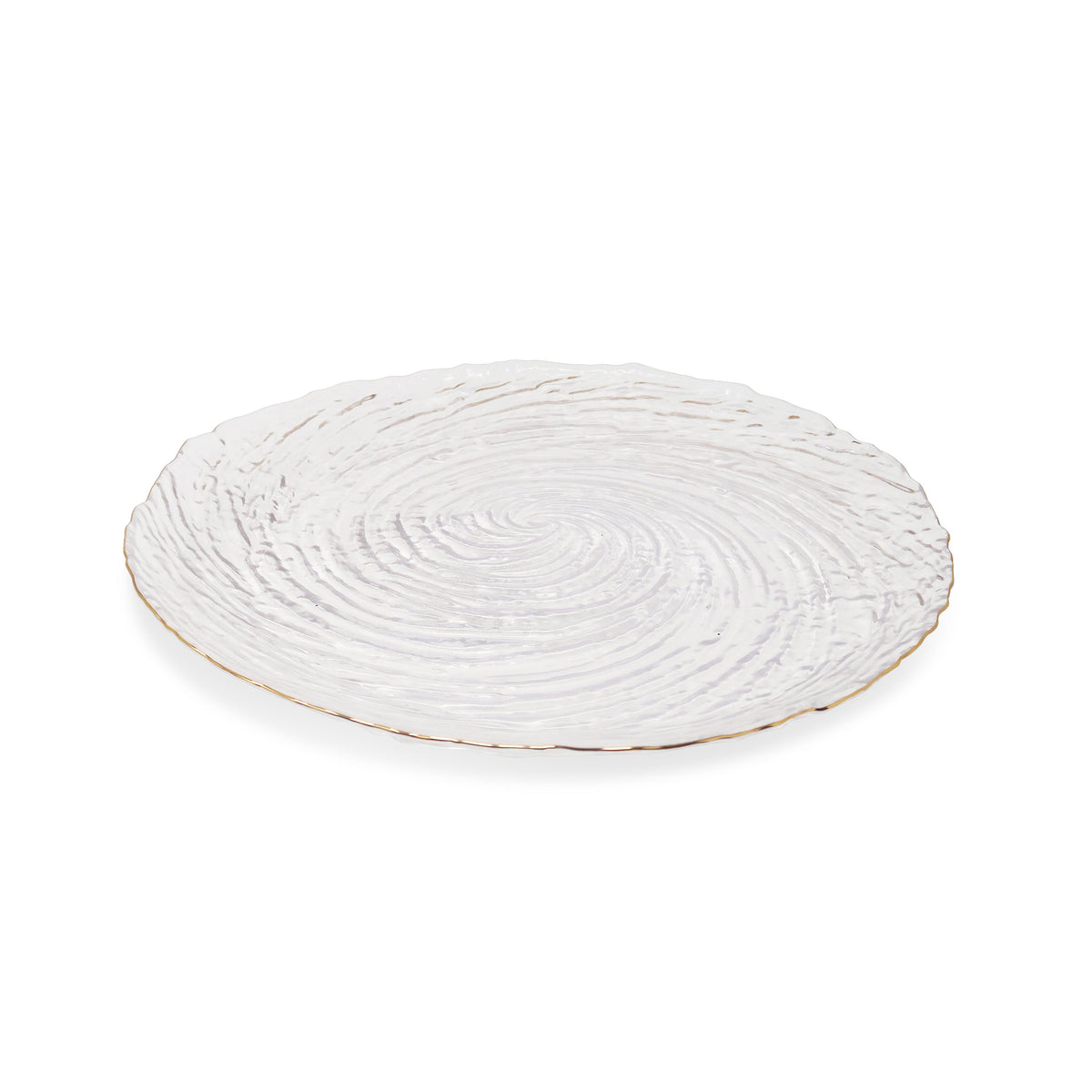 Set of 4 Glass Plates with Gold Rim