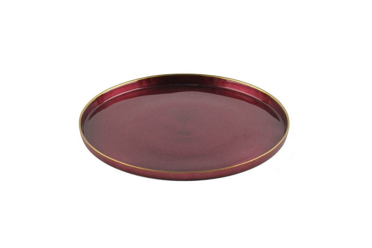 Set of 4 Chargers with Up Wall and Gold Rim
