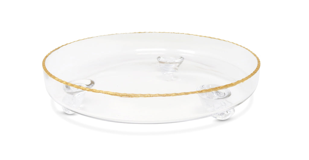 Clear Glass Dome with Amber Crystal Handle