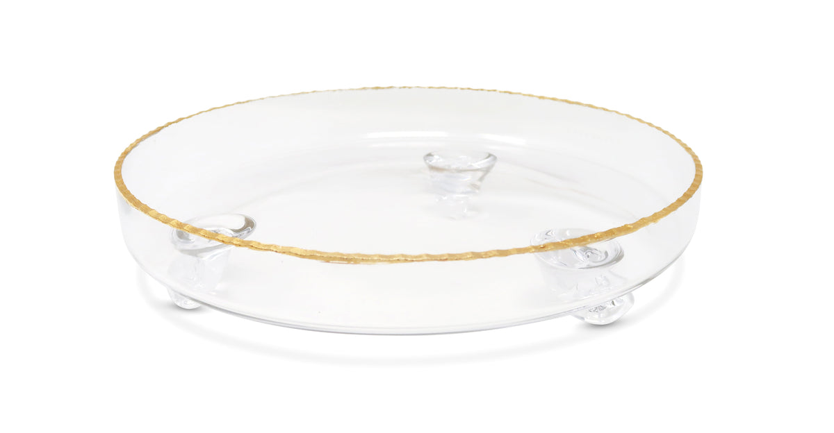 Clear Glass Dome with Amber Crystal Handle